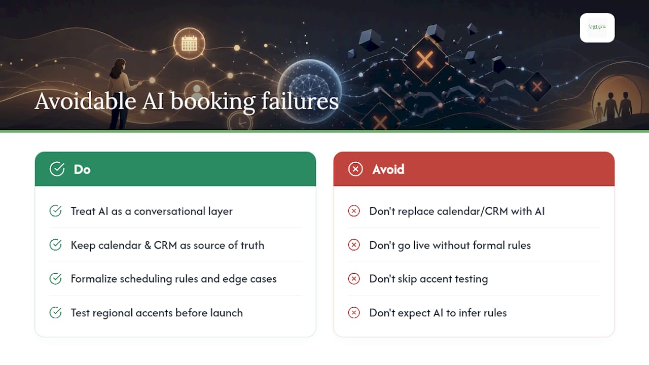 A candid view on where most AI booking projects go wrong — overview diagram