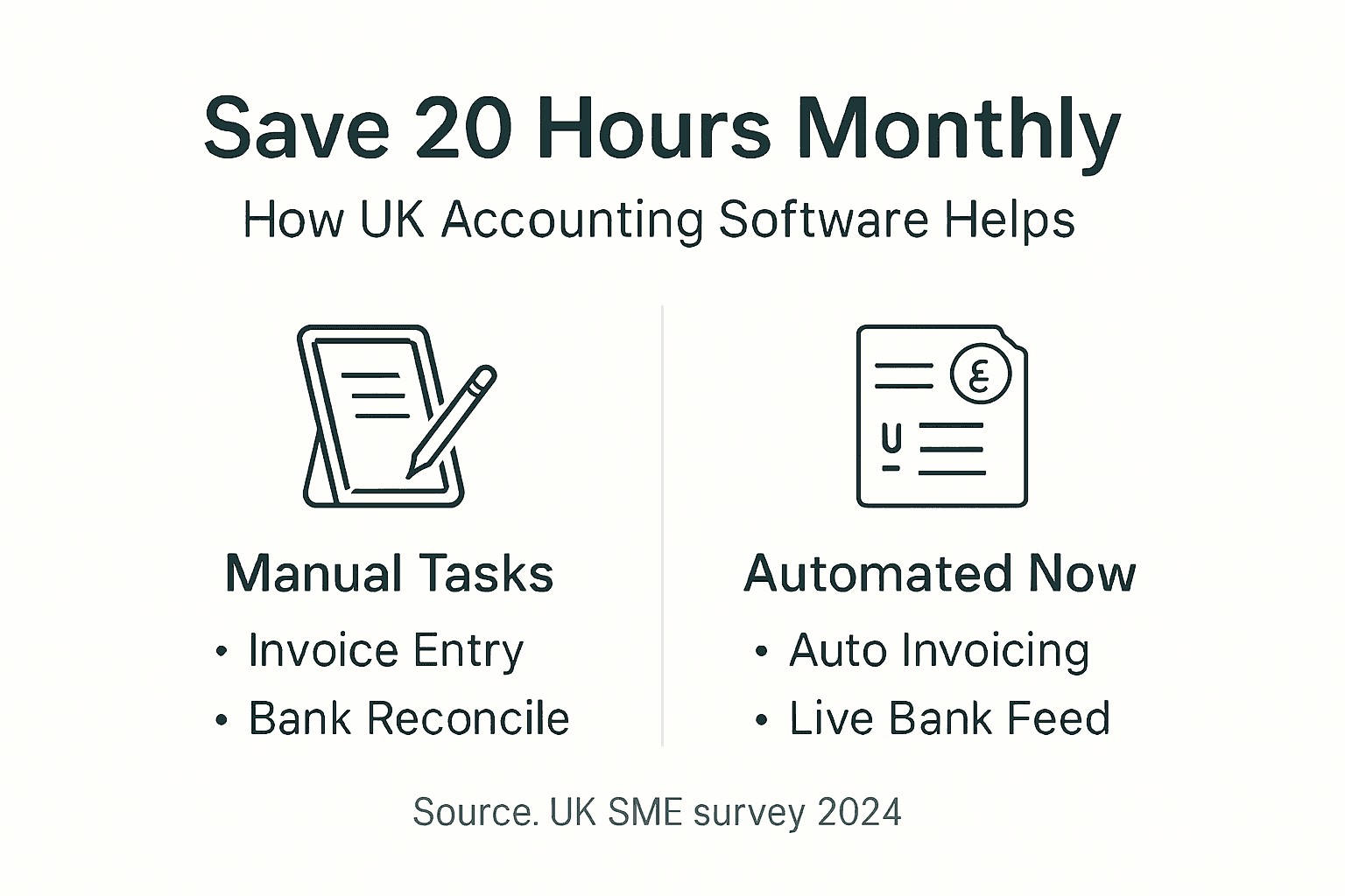Infographic showing UK accounting software time savings