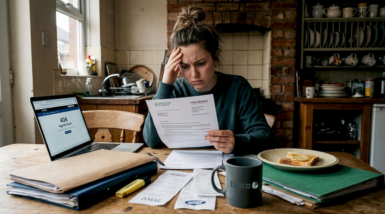 Stressed SMB owner reviewing incorrect accounts at home