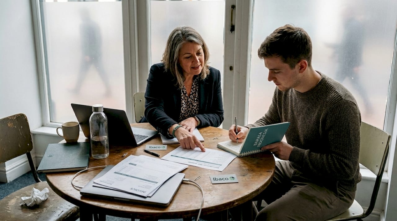 Colleagues in in-person finance discussion