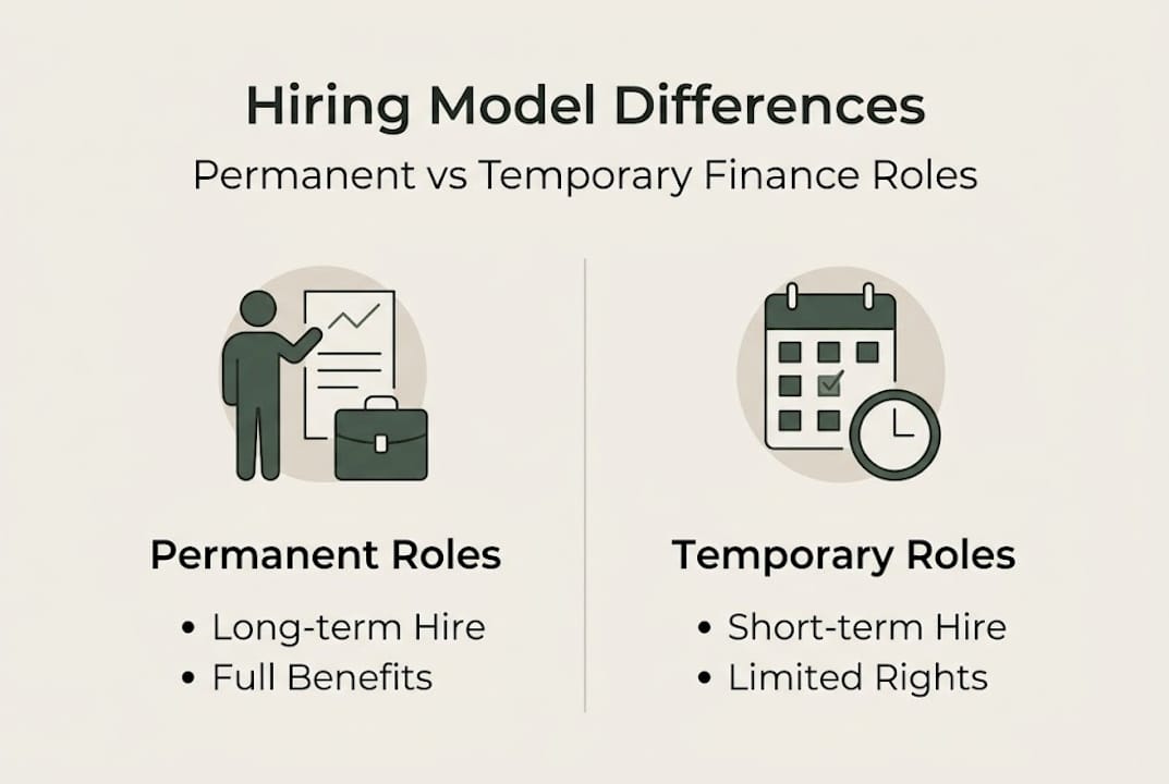 Infographic showing permanent vs temporary hiring key facts