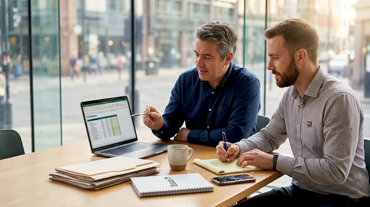 Business owner and advisor discuss tax compliance