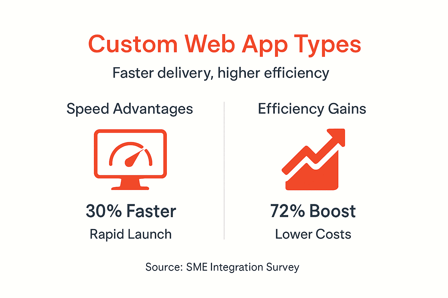 Infographic comparing delivery speed and efficiency
