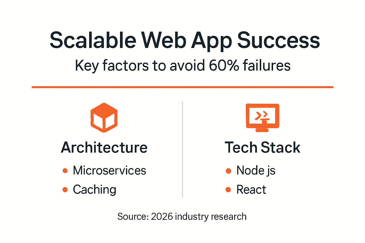 Infographic showing web app scalability factors