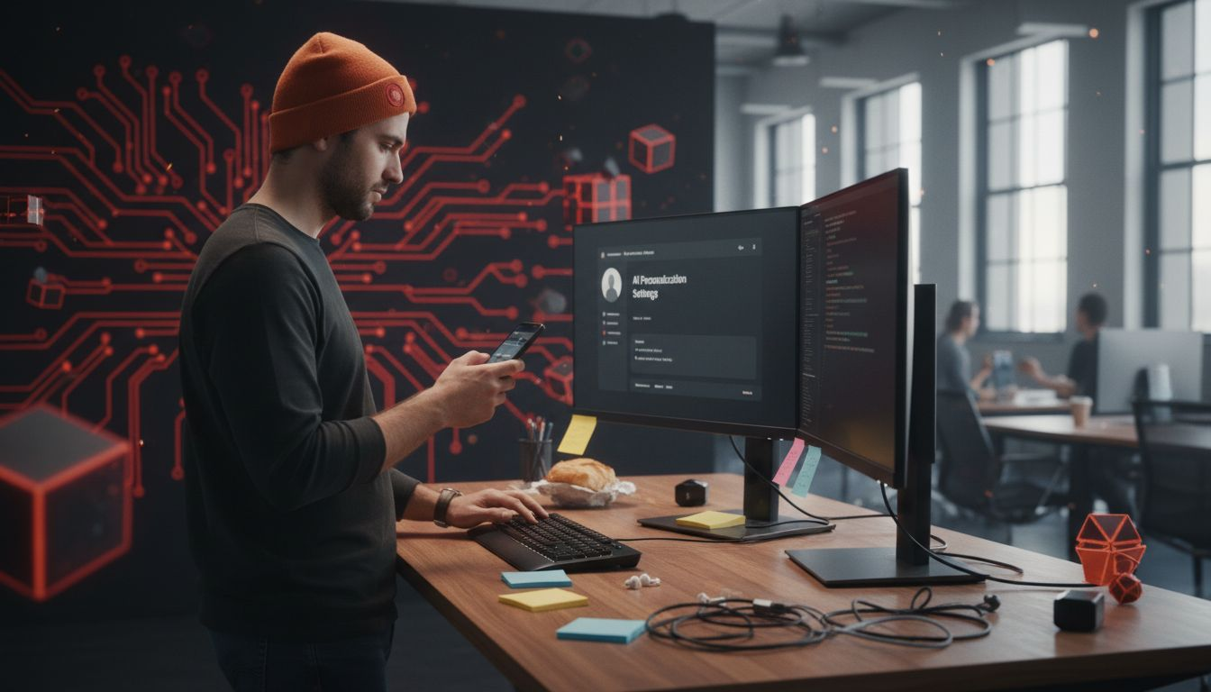 Developer adjusting AI app personalization settings
