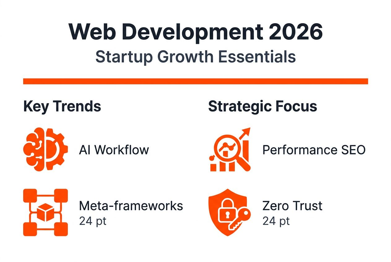 Infographic of key 2026 web trends for startups