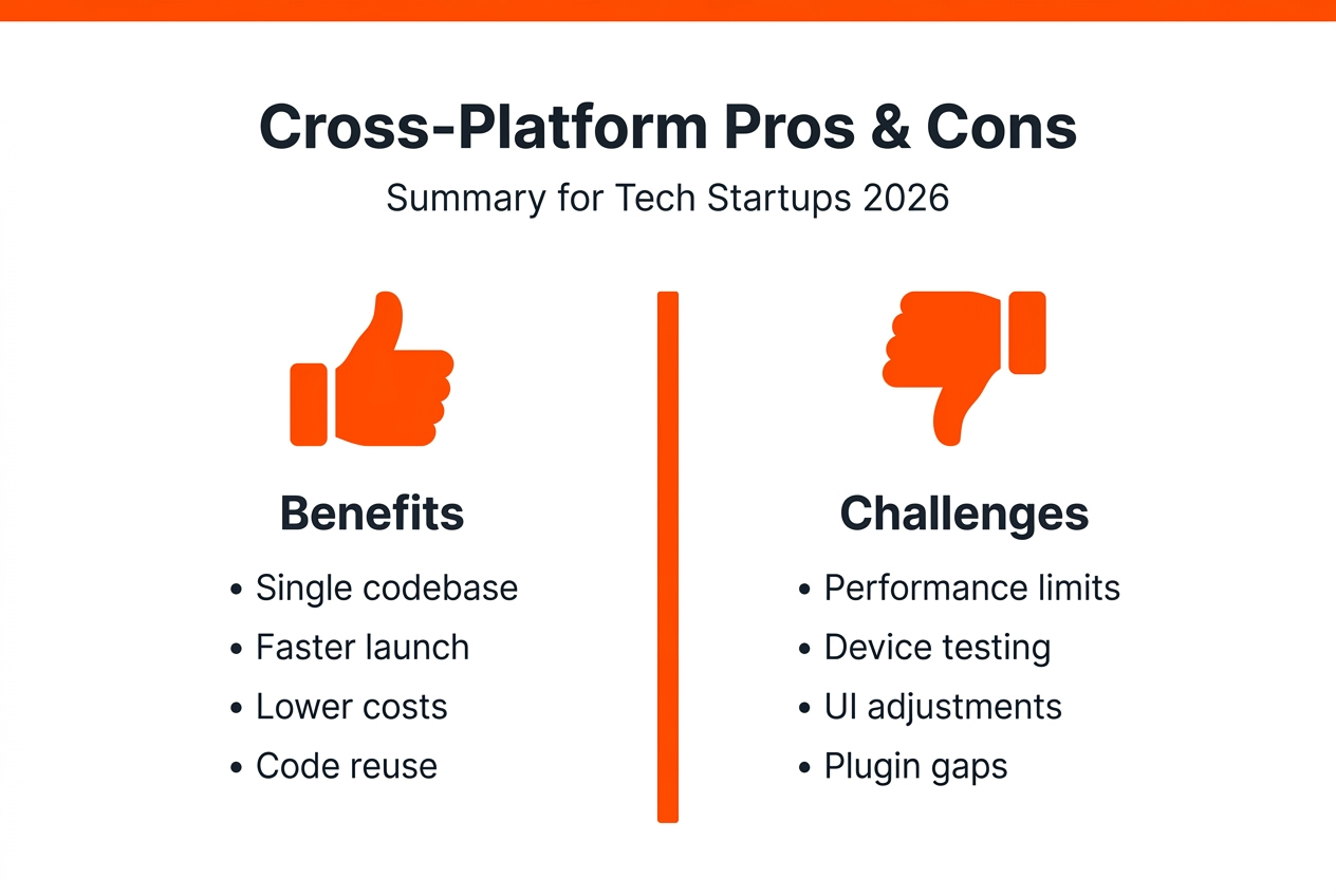 Infographic cross-platform pros and cons summary