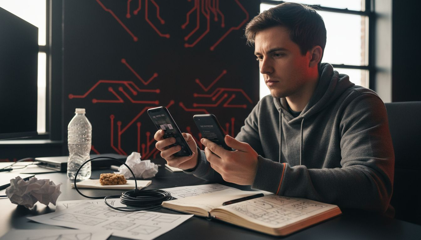 UX designer tests app for edge cases