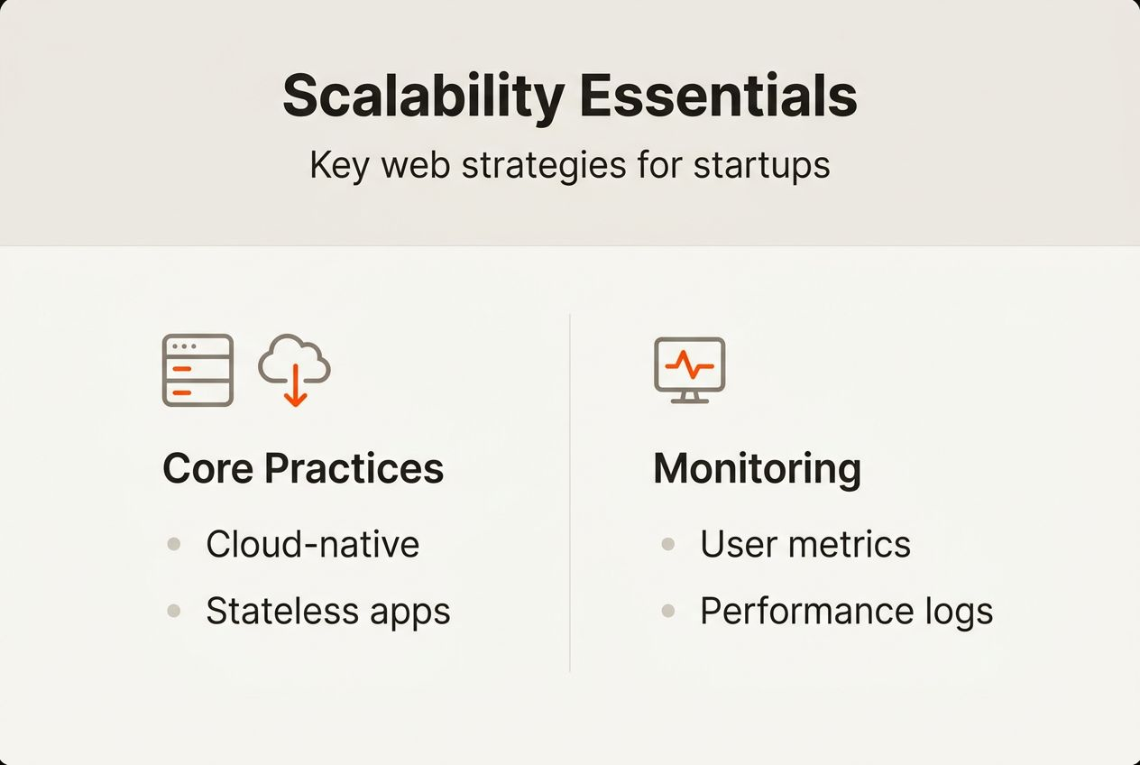 Infographic of web app scalability essentials
