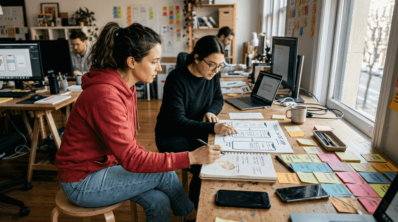 UX designer observing mobile prototype testing