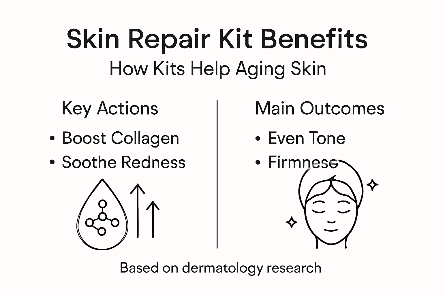 Infographic showing skin repair kit benefits