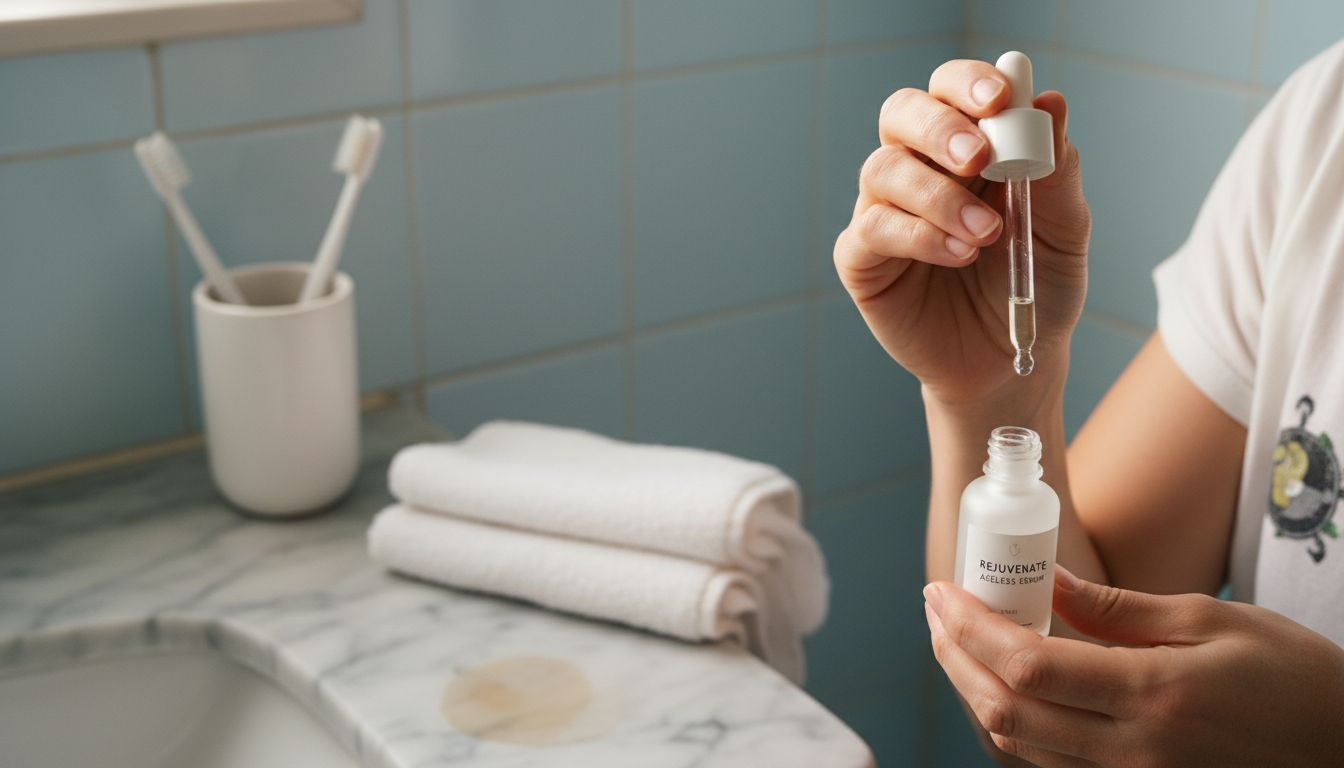 Applying peptide serum for skin repair