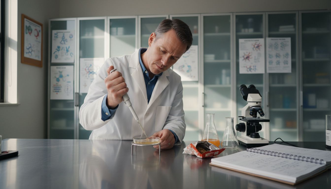 Scientist pipetting serum for skin research