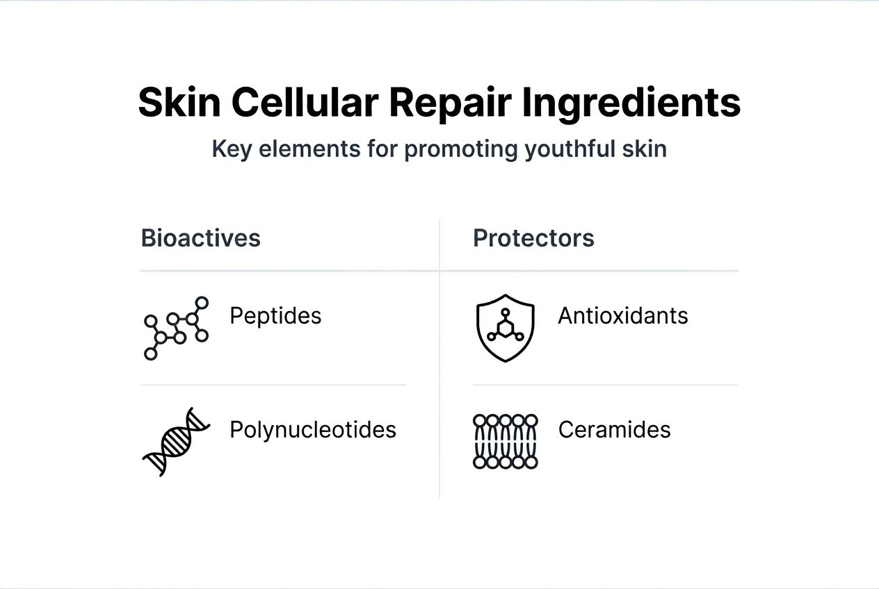 Infographic showing skin repair ingredient categories