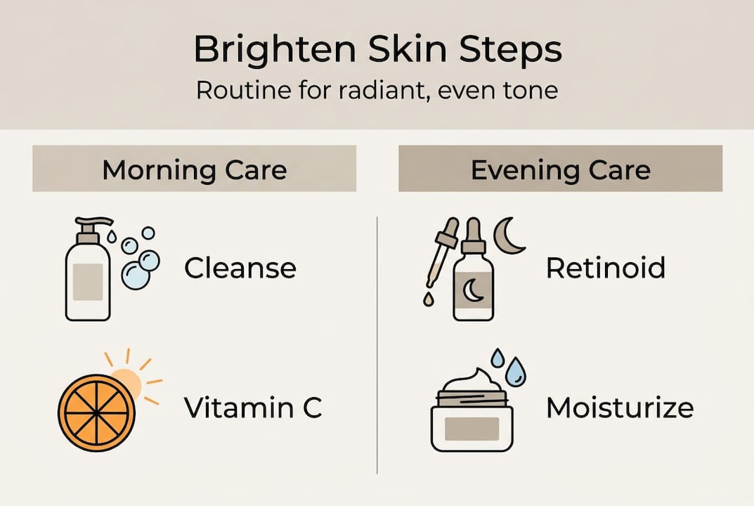 Infographic of skin brightening routine steps