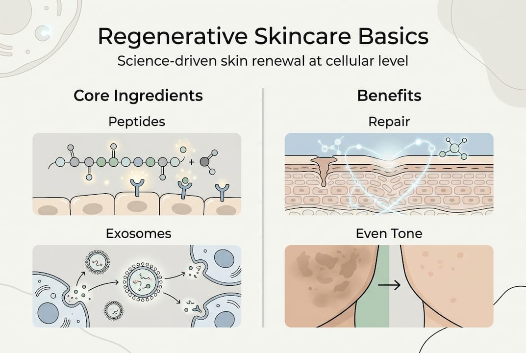 Infographic explaining regenerative skincare ingredients and benefits