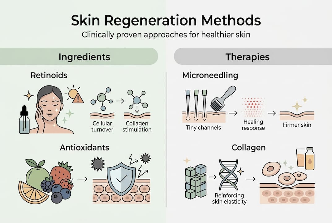 Infographic showing skin regeneration therapies