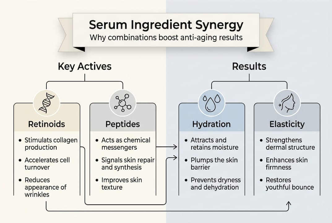 Infographic showing serum ingredient synergy