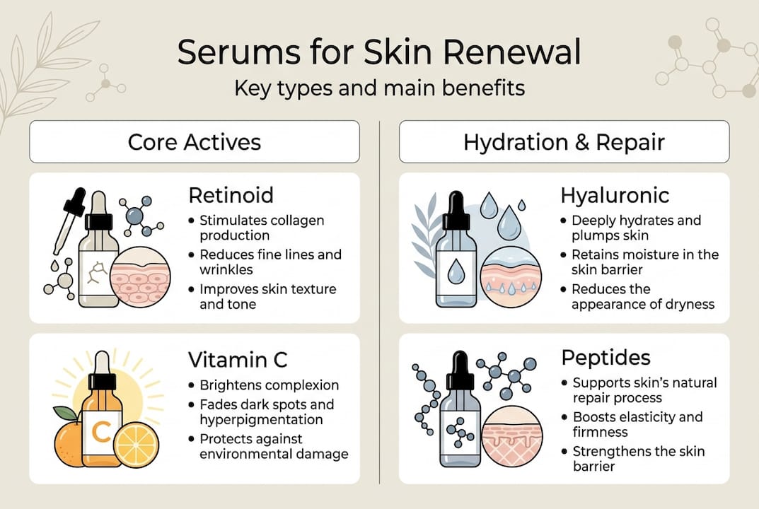 Infographic on serum types and benefits