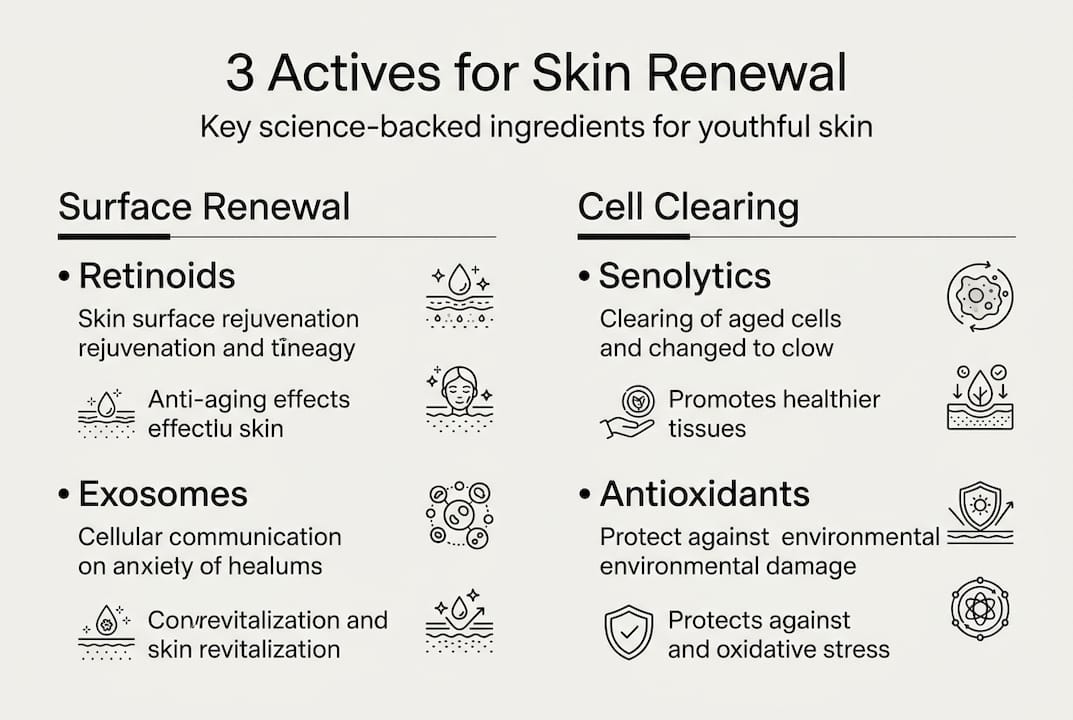 Infographic on 3 actives for skin renewal