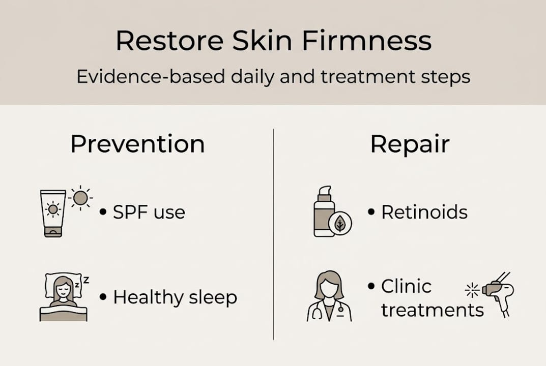 Infographic covers main skin firmness actions