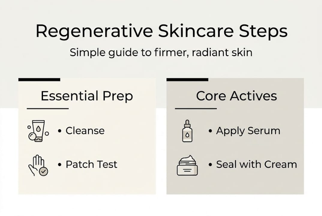 Infographic of basic regenerative skincare steps