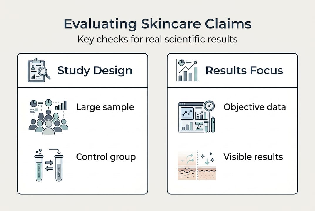 Infographic of steps to assess skincare claims