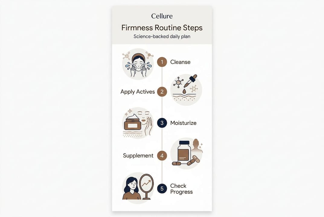 Infographic showing skin firming steps