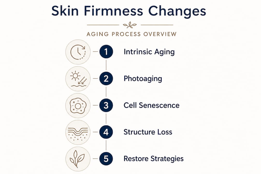 Infographic showing key stages of skin firmness change