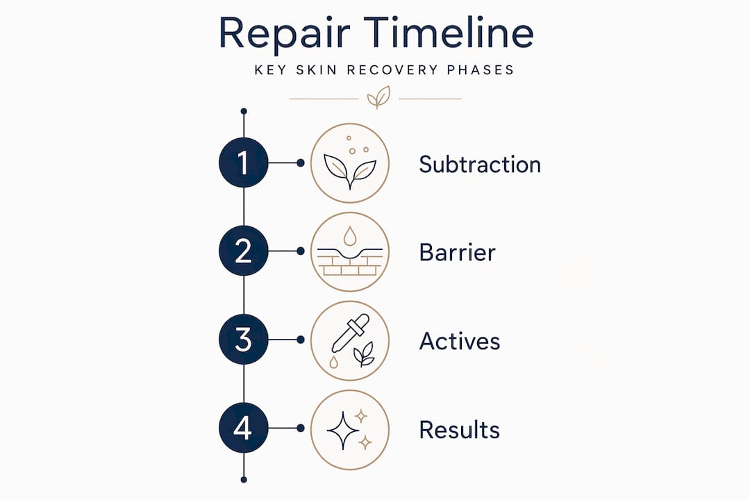 Infographic visualizing phases of skin repair timeline
