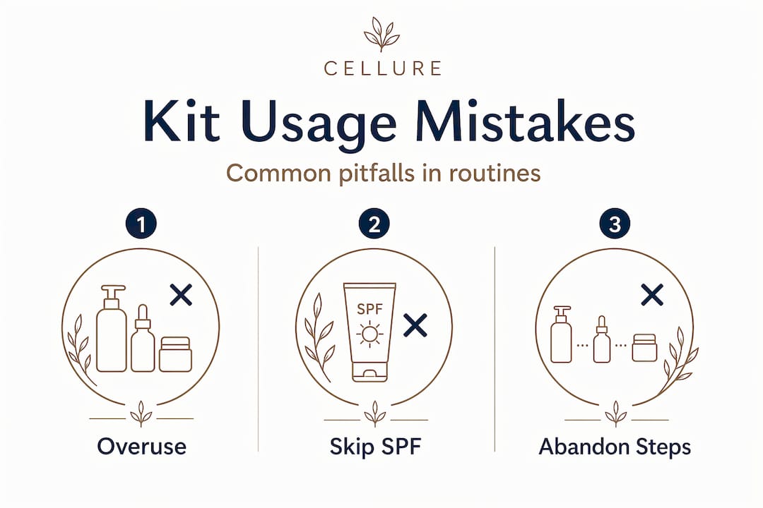 Infographic on common skincare kit mistakes