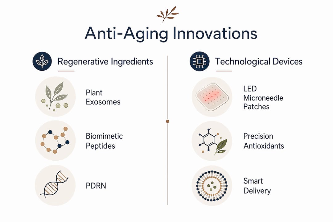 Infographic comparing regenerative ingredients and tech devices