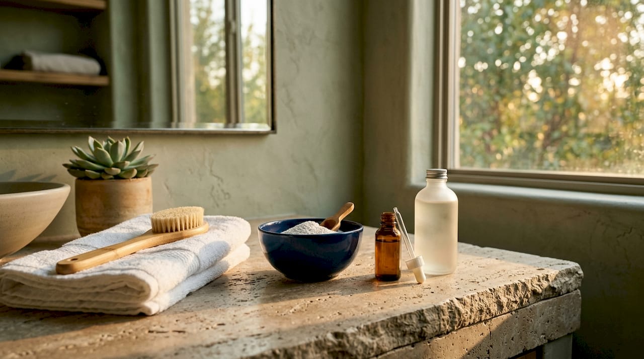 Close-up of skincare products damaging skin barrier