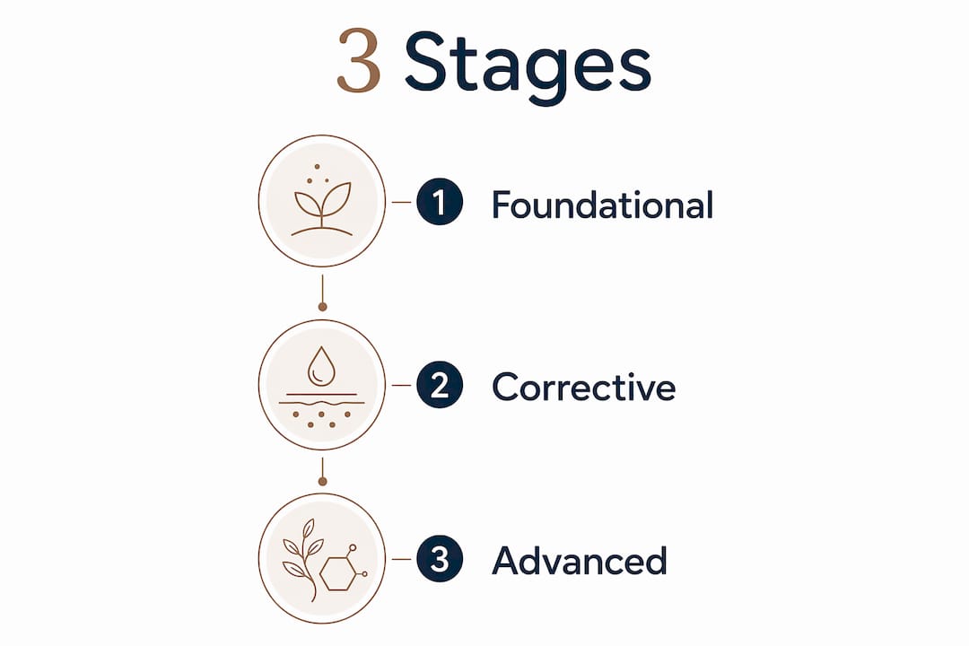Infographic showing three stages of skin renewal