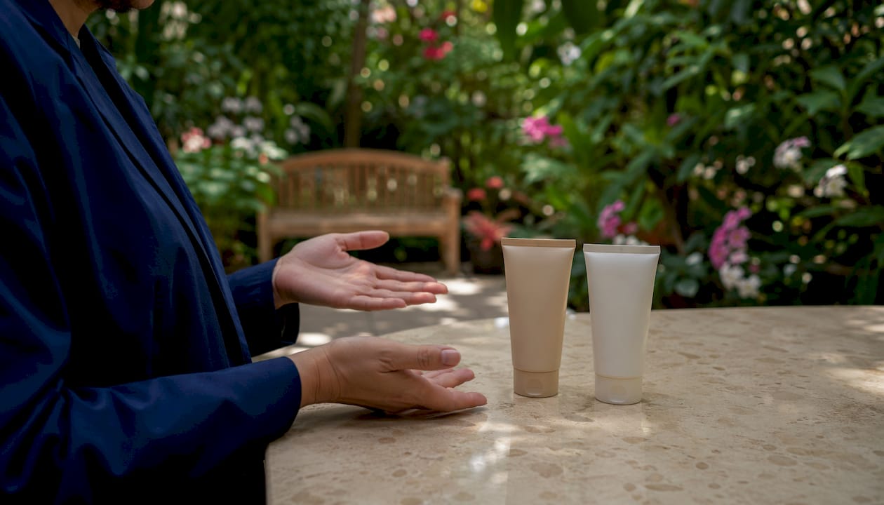 Mineral and chemical sunscreen tubes comparison