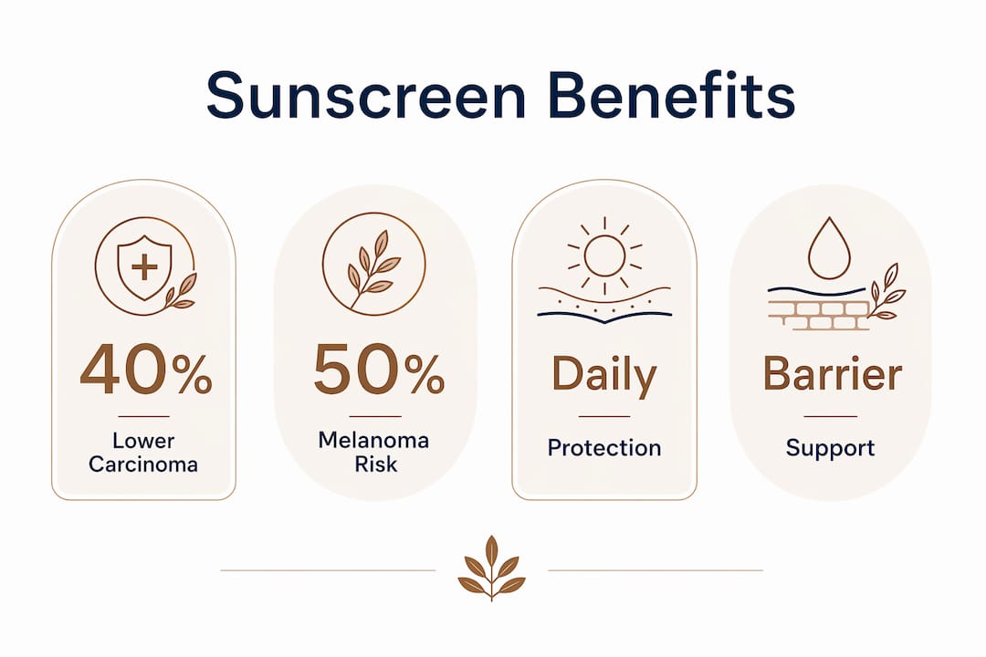 Infographic showing sunscreen benefits for sensitive skin
