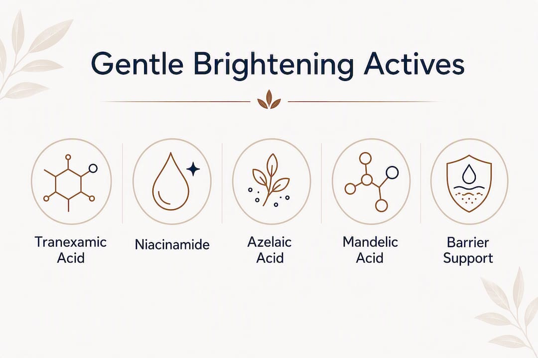 Infographic showing gentle brightening serum active comparison