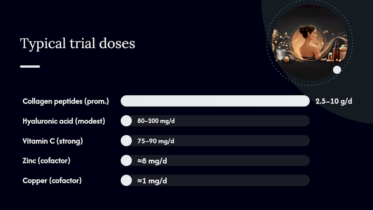 Chart comparing collagen supplements and safety