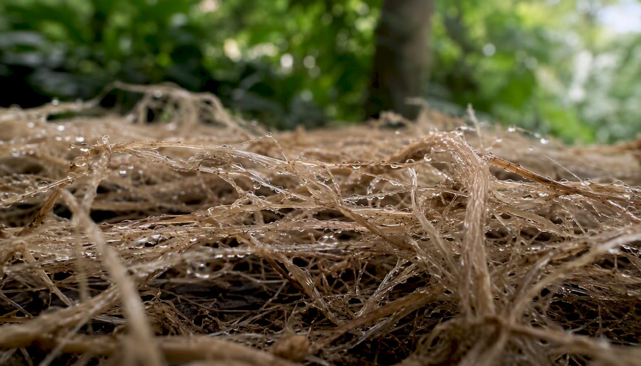 Close-up of dermal collagen fiber structure
