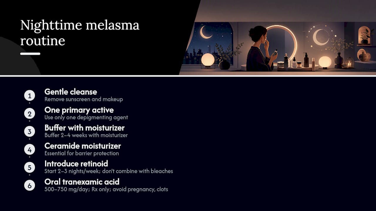 How Should Your Nighttime Melasma Routine Work? — overview diagram