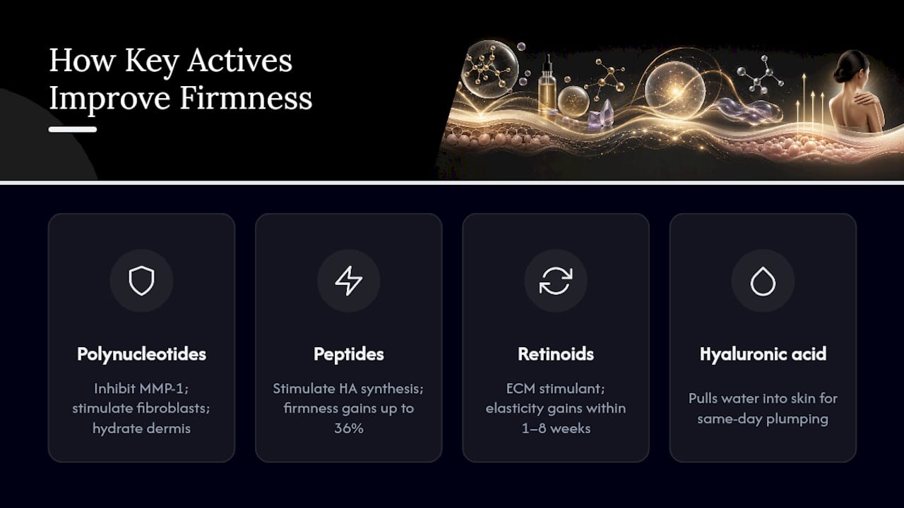 Diagram comparing skin firmness actives