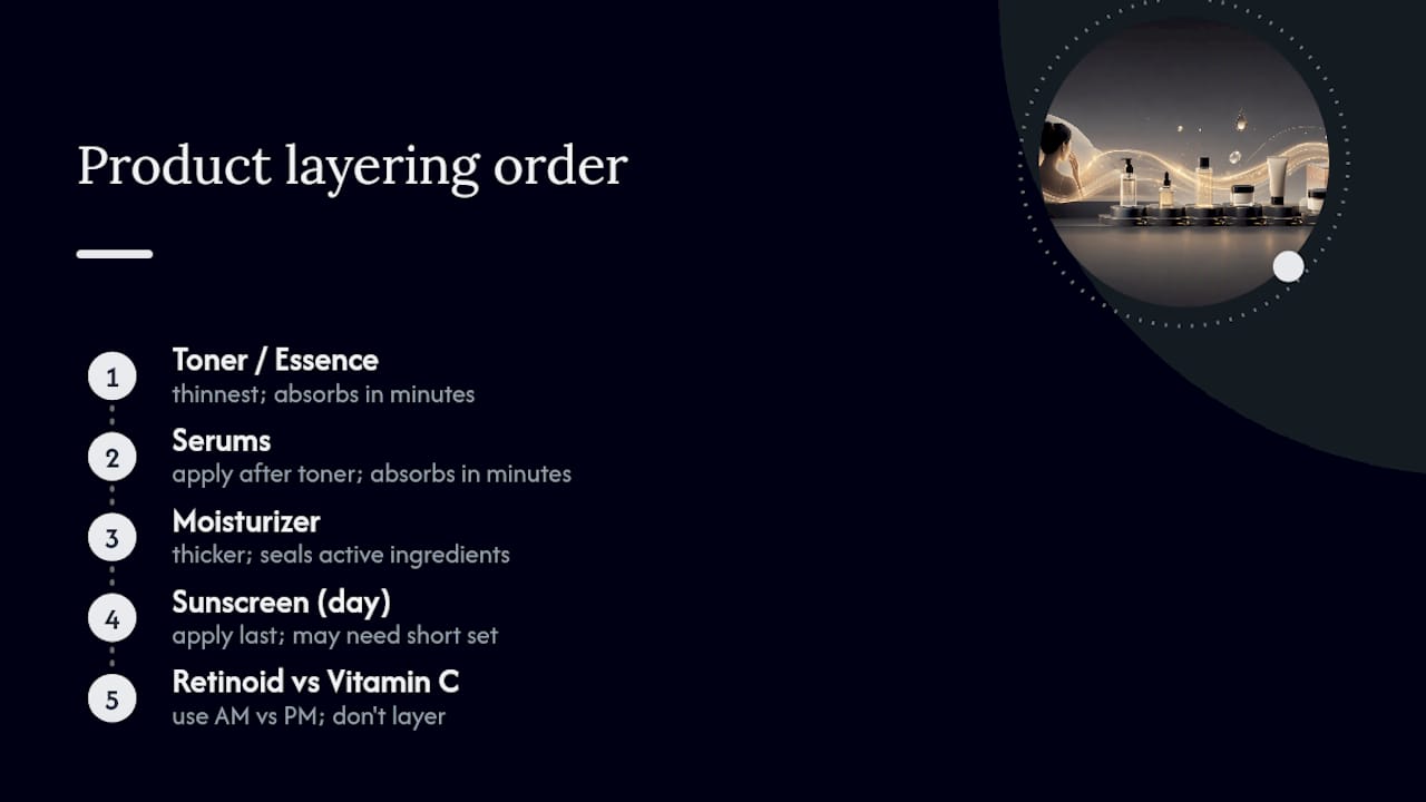 Diagram of skincare layering order