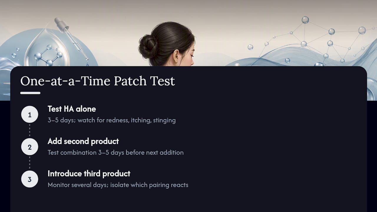Stepwise timeline for testing layered skincare products