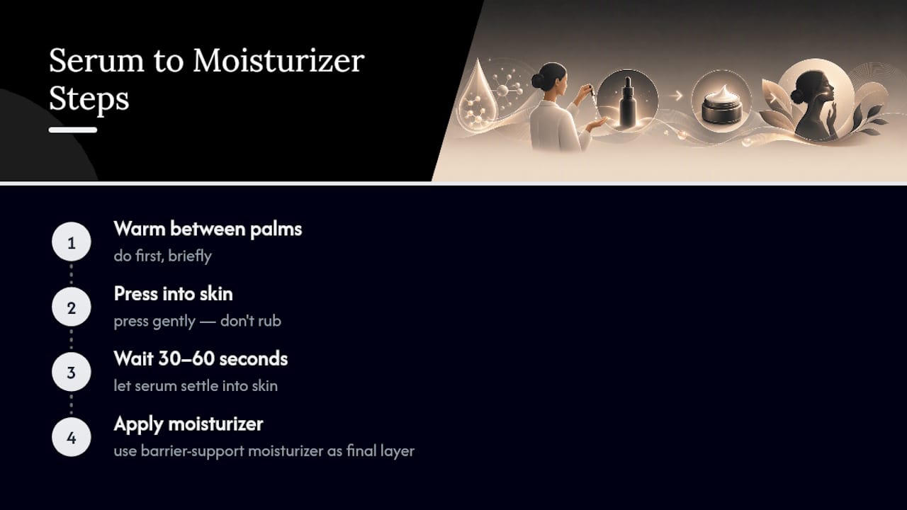 Four steps for layering serum and moisturizer