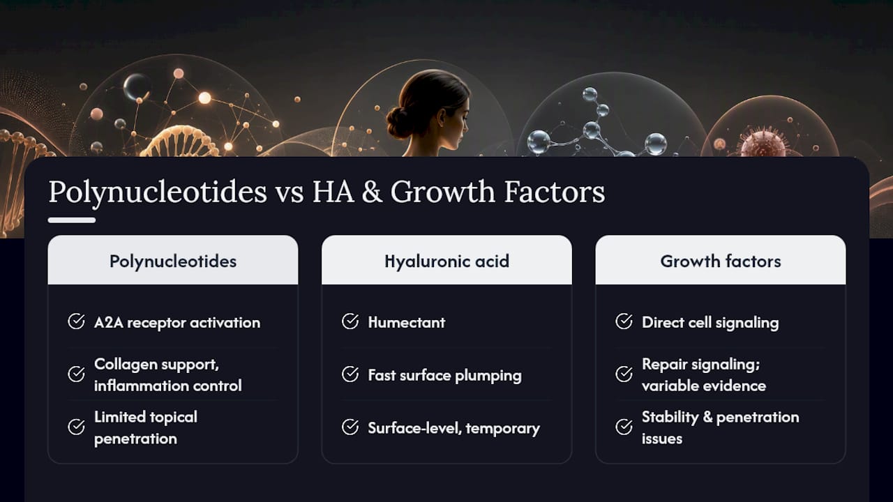 Comparison of three skincare active mechanisms