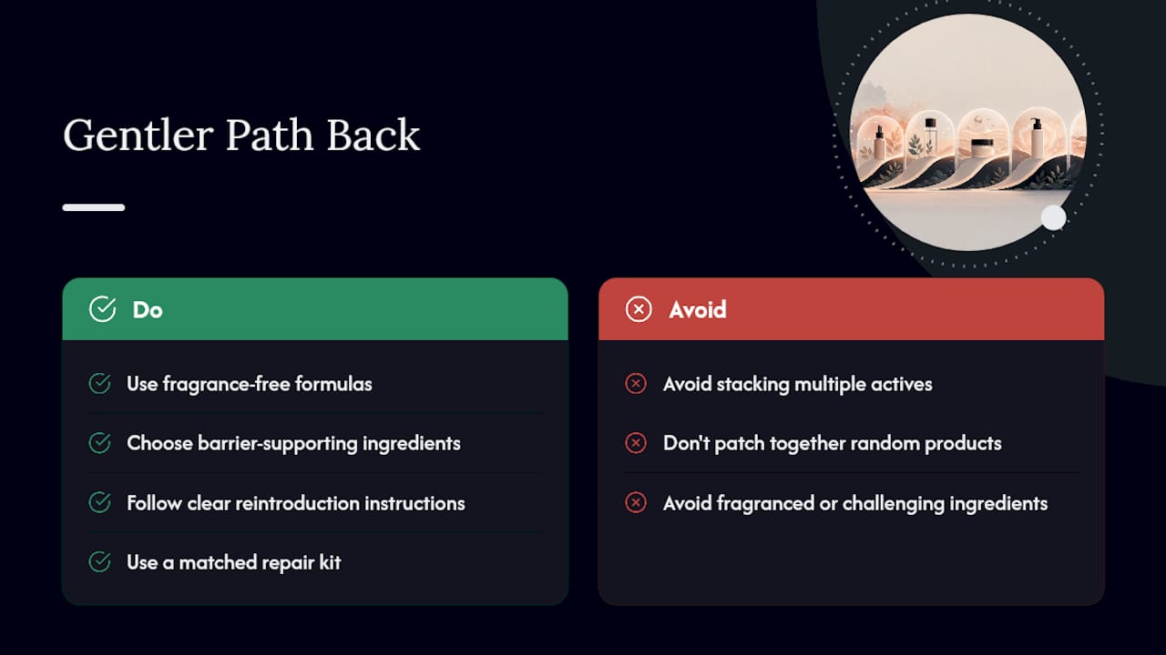 A Gentler Way Back to Healthy Skin — overview diagram