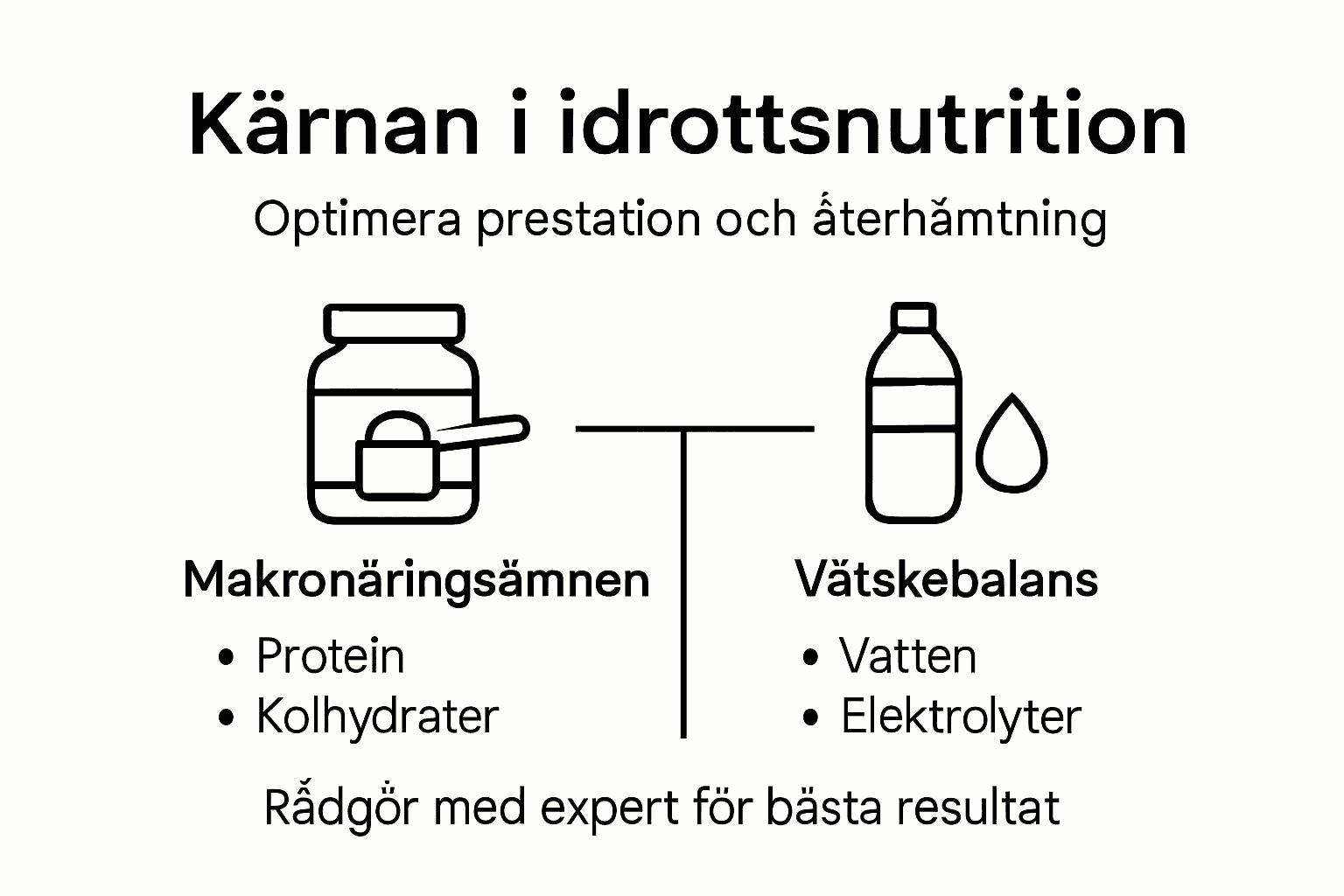 Översikt: Viktiga begrepp inom idrottsnutrition samlade i en lättöverskådlig infografik