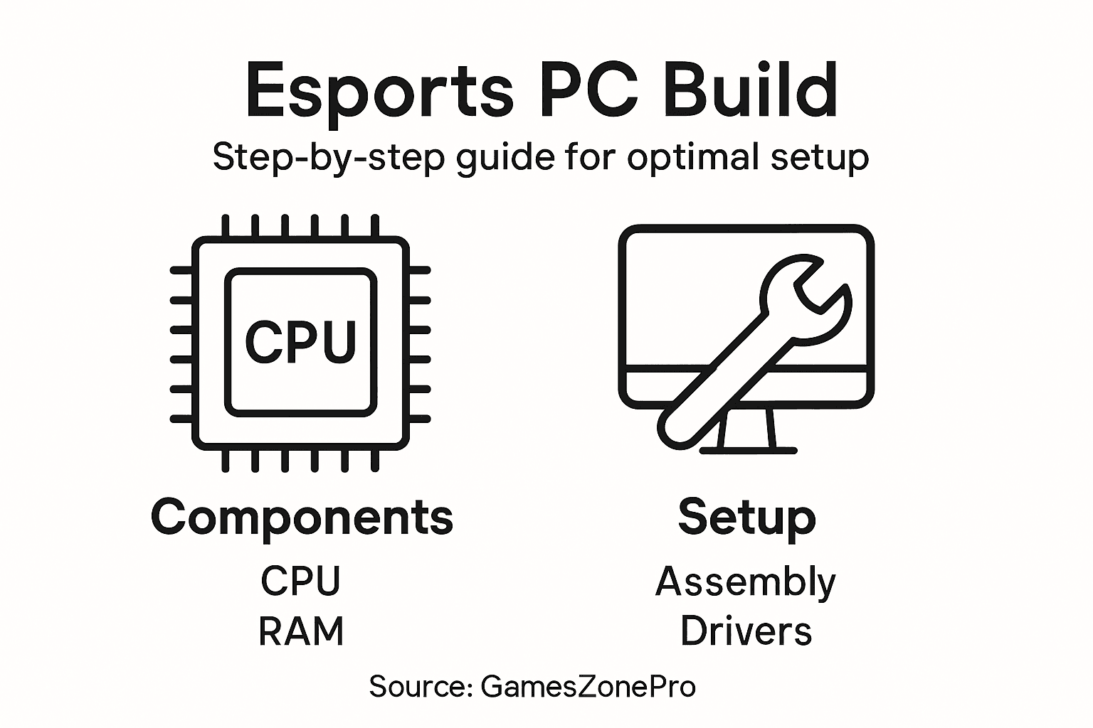 Infographic shows steps for esports PC build