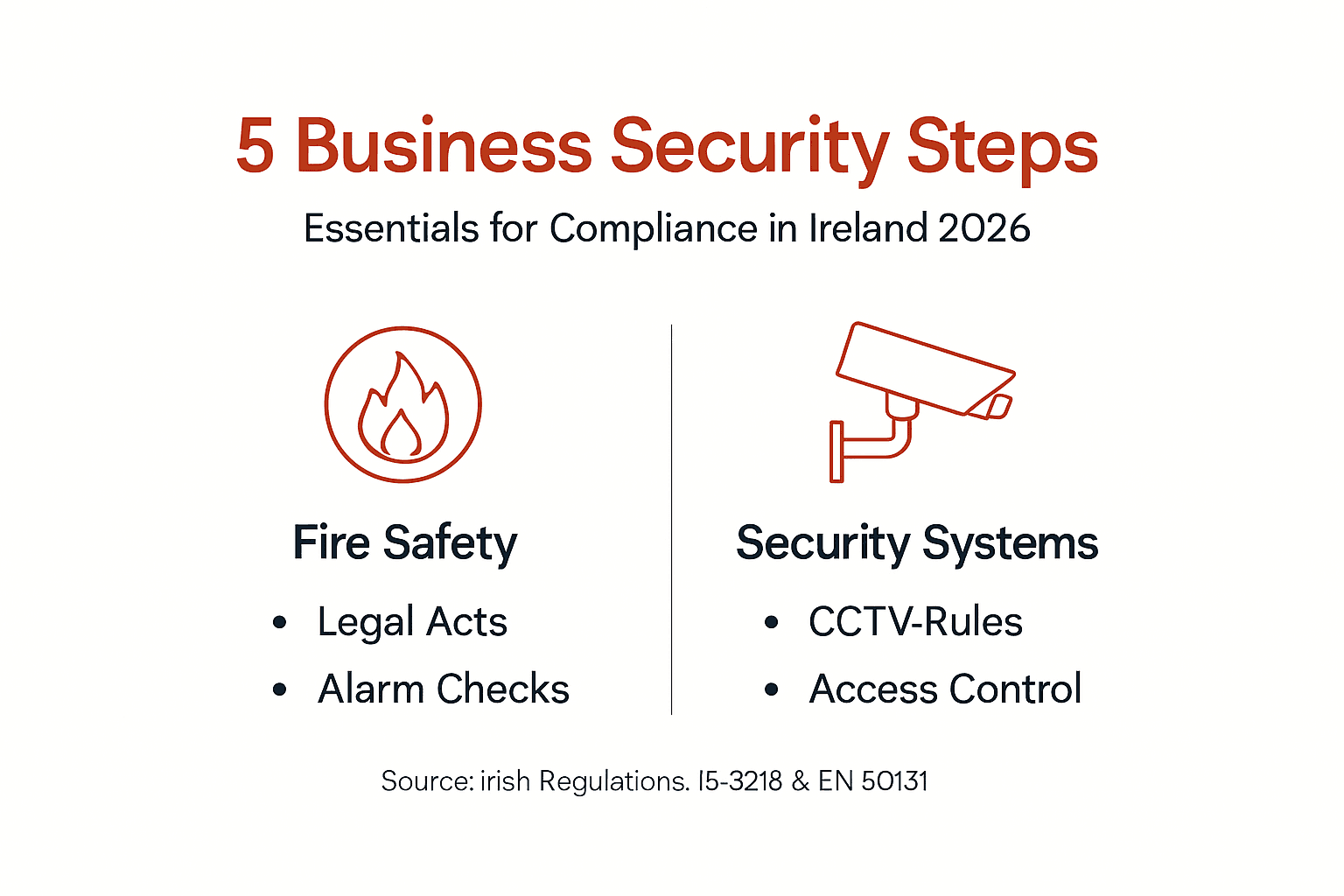 Infographic showing 5 key security steps Ireland