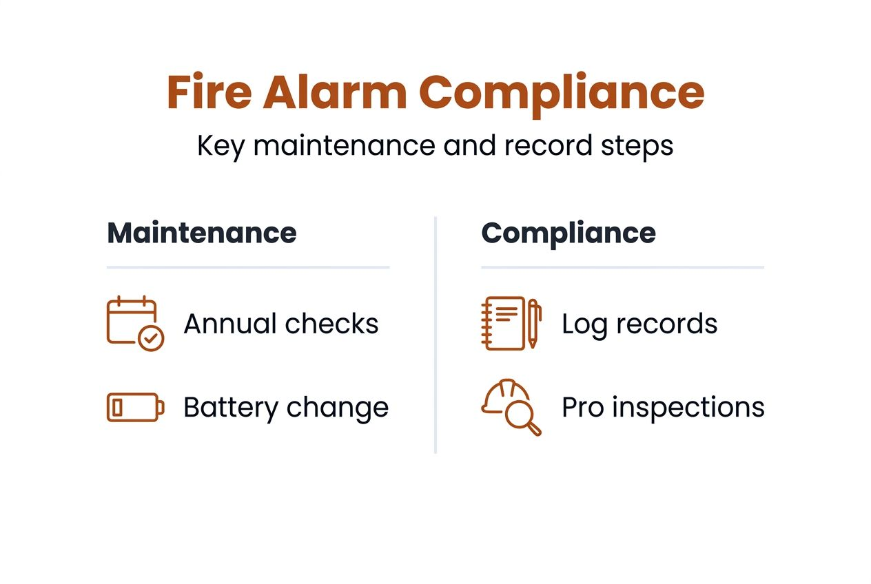 Infographic on fire alarm compliance steps